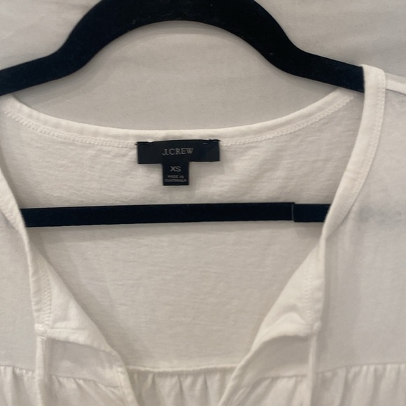 J.Crew Tiered Midi Dress White Cotton Size XS short sleeve ruffle coverup - Picture 2 of 5